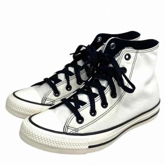 Converse Ctas High Top Sneakers Women Canvas A05960C-WWBLWBLG Custom Black White - Picture 2 of 11